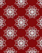 Crimson White Floral Bloom Medallion Rug