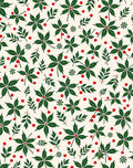 Vintage Green Leaf Red Berry Meadow Rug