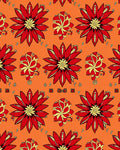 Vibrant Red Golden Floral Accordion Rug