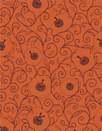 Rustic Pumpkin Vine Swirls Rug