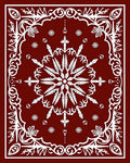 Crimson Bloom Radial Border Rug