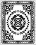 Mandala Sun Geometric Black White Rug