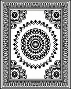 Mandala Sun Geometric Black White Rug