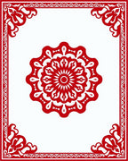 Bold Red Ornamental Medallion Rug