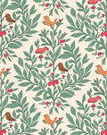 Whimsical Bird Berry Branch Garden Rug