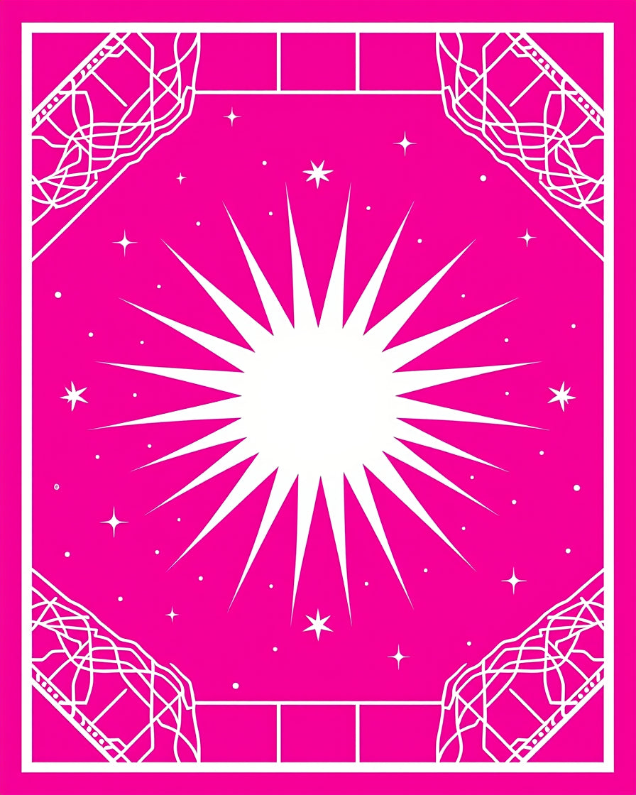 Vibrant Fuchsia Geometric Starburst Rug