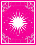Vibrant Fuchsia Geometric Starburst Rug