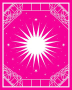 Vibrant Fuchsia Geometric Starburst Rug