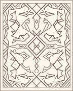 Bold Earthy Tone Geometric Animal Rug
