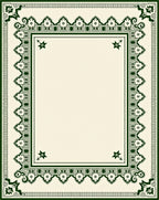 Deep Green Ornate Bordered Medallion Rug