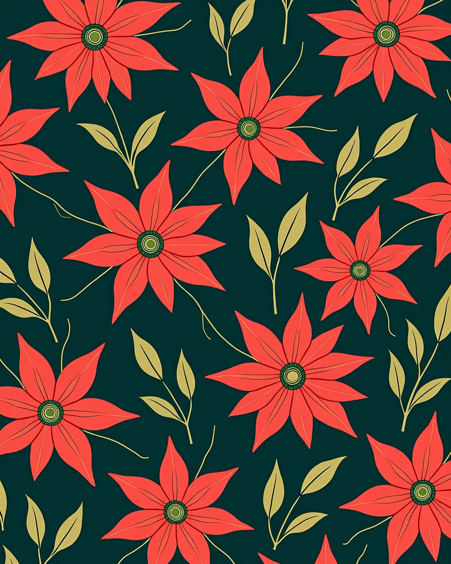Coral Flower Arrangement Dark Background Rug