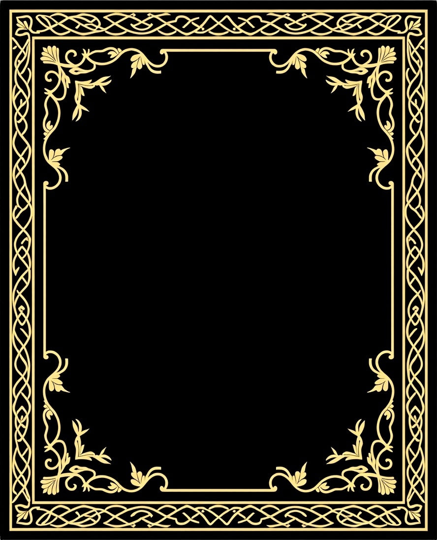Ornate Gold Celtic Vine Border Rug