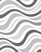Modern Gray Wave Landscape Rug
