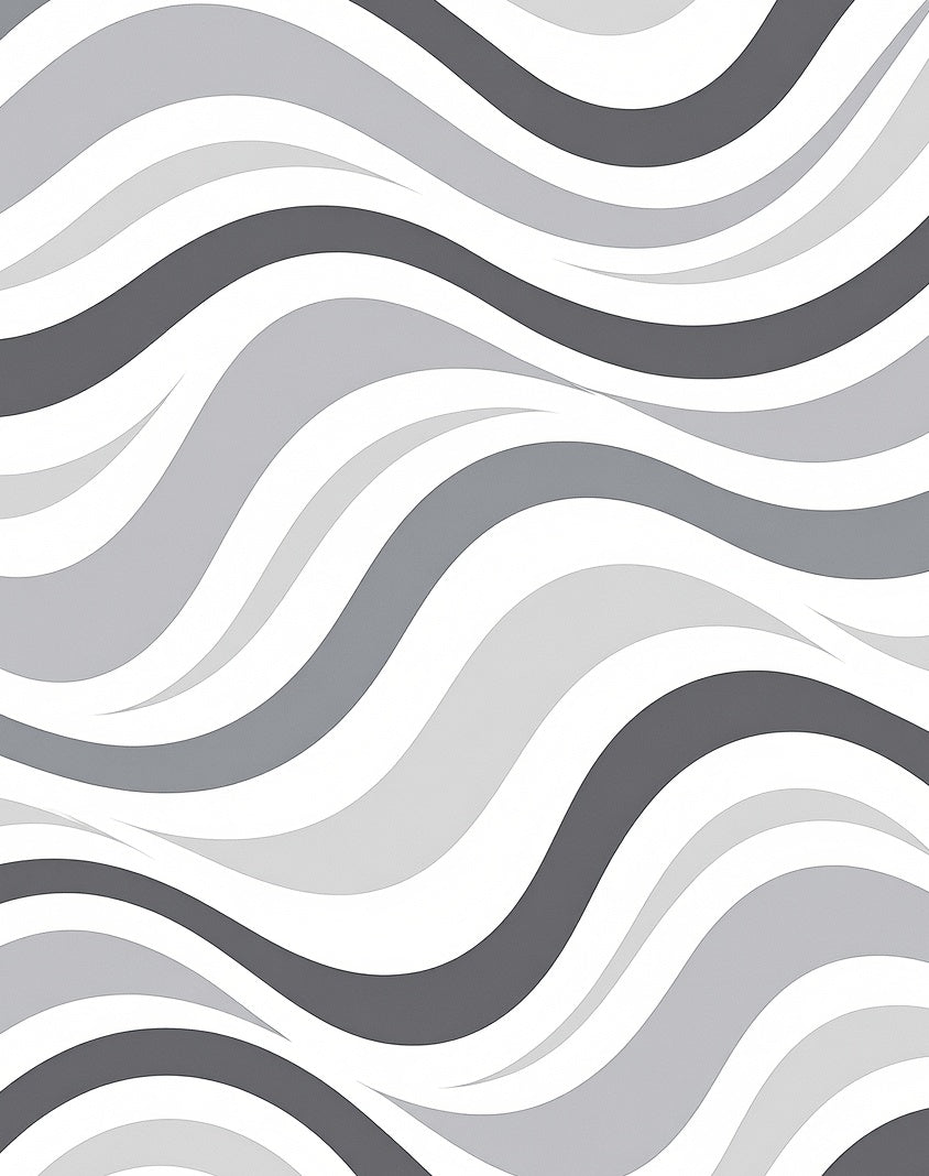Modern Gray Wave Landscape Rug