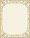 Ornate Gold Scroll Border Accent Rug