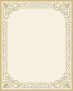Ornate Gold Scroll Border Accent Rug