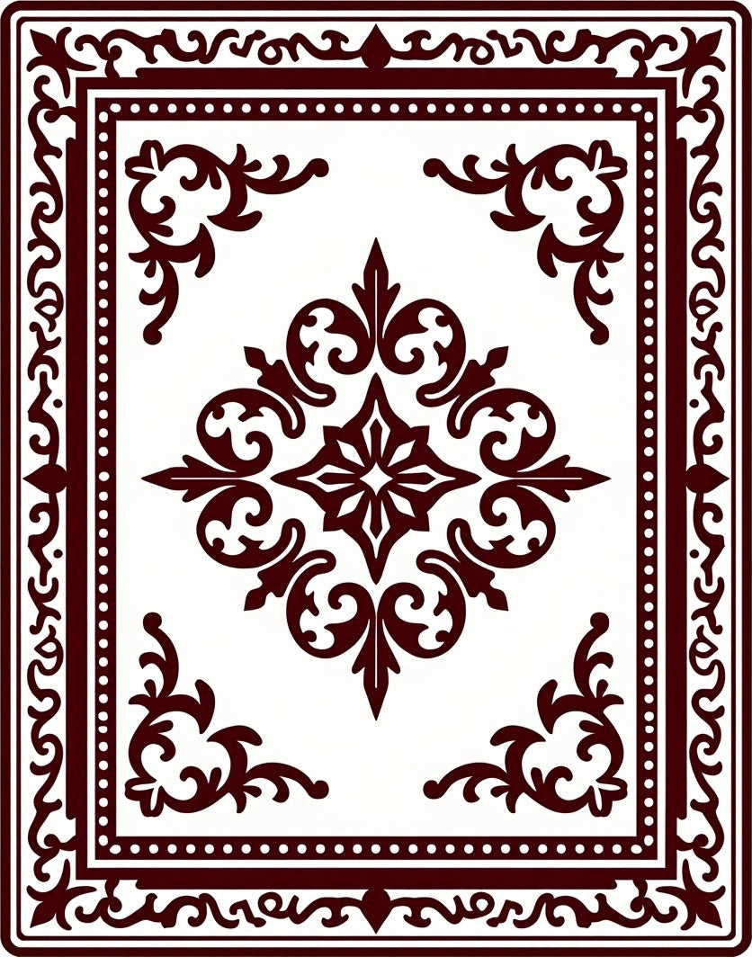 Rich Burgundy Floral Medallion Manor Rug