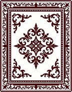 Rich Burgundy Floral Medallion Manor Rug