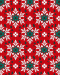 Red Festive Snowflake Medallion Rug