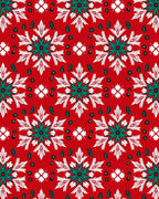 Red Festive Snowflake Medallion Rug