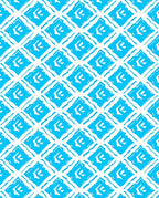 Bright Cyan Diamond Geometric Rhombus Rug