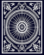 Deep Blue Sunburst Mandala Rug