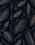 Dark Slate Feather Outline Arrangement Rug