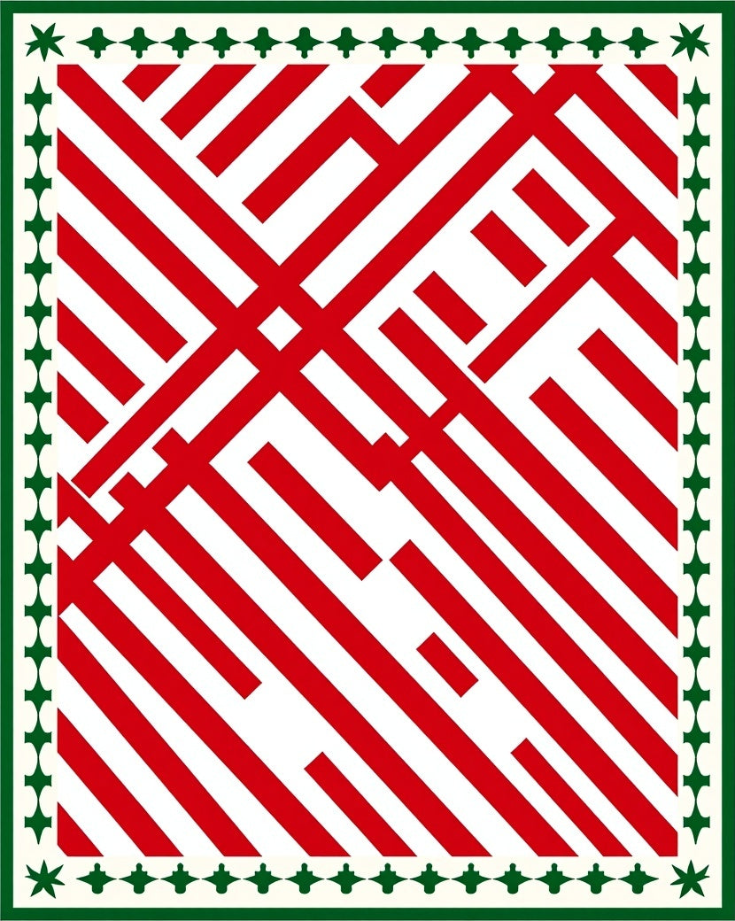 Bold Red Intersecting Lines Rug