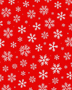 Crimson Red White Snowflake Cluster Rug