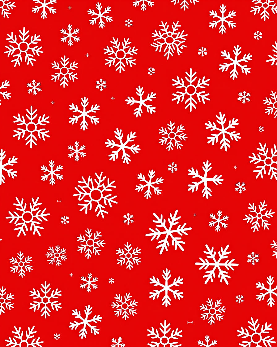 Crimson Red White Snowflake Cluster Rug
