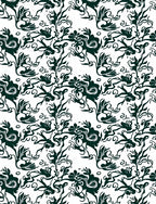 Dark Green Vine Leaf Abstract Flourish Rug