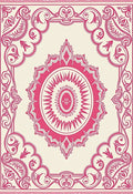 Vibrant Magenta Mandala Burst Rug