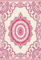 Vibrant Magenta Mandala Burst Rug