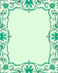 Aquamarine Floral Border Scroll Rug