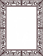 Ornate Deep Brown Scrollwork Border Rug
