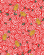 Festive Gingerbread Man Holly Whimsical Rug