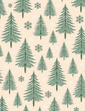 Green Pine Forest Snowflakes Rug