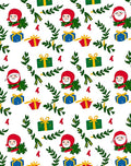 Festive Christmas Characters Greenery Gift Boxes Rug