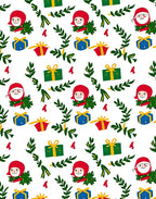 Festive Christmas Characters Greenery Gift Boxes Rug