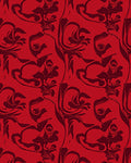 Crimson Abstract Swirls Organic Rug