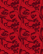 Crimson Abstract Swirls Organic Rug