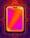 Cybernetic Gradient Neon Border Rug