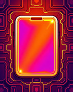 Cybernetic Gradient Neon Border Rug