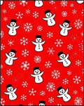 Festive Snowman Snowflake Red Rug