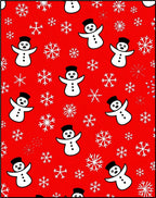 Festive Snowman Snowflake Red Rug