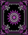Vibrant Pink Mandala Floral Border Rug