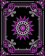 Vibrant Pink Mandala Floral Border Rug
