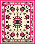 Vibrant Pink Floral Sunburst Meadow Rug
