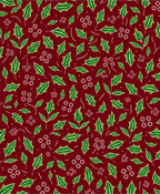 Christmas Red Green Holly Berry Swirls Rug