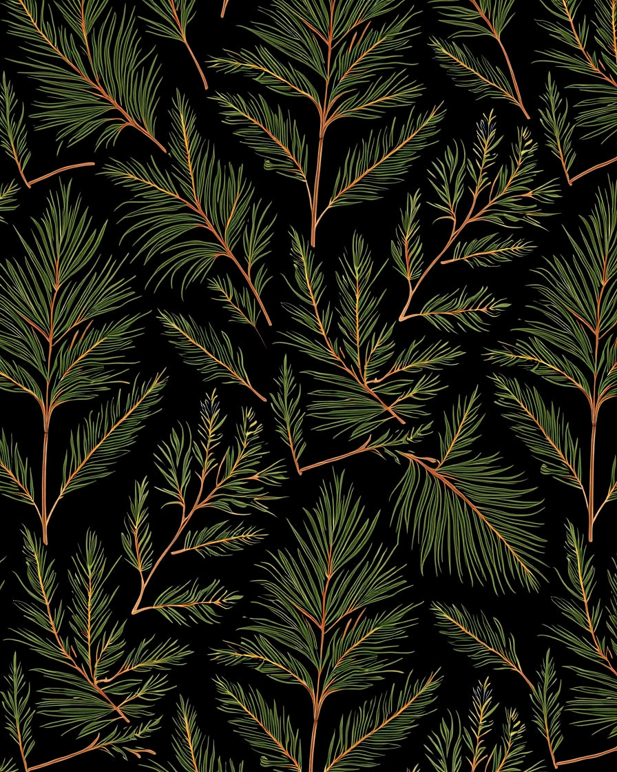 Dark Green Pine Needle All Over Rug